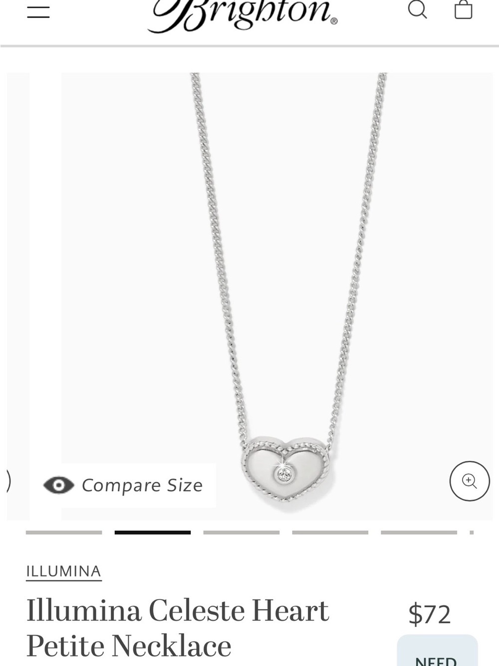 Brighton Illumina Celeste Heart Pendant - Picture 5 of 5